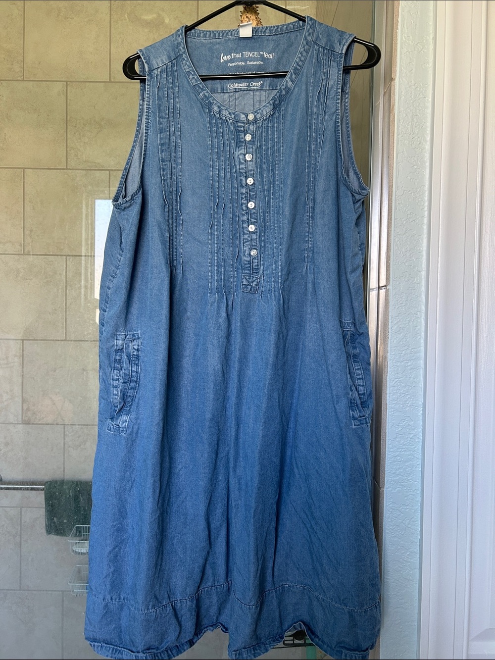 Coldwater Creek Sleeveless Dress in Denim Blue